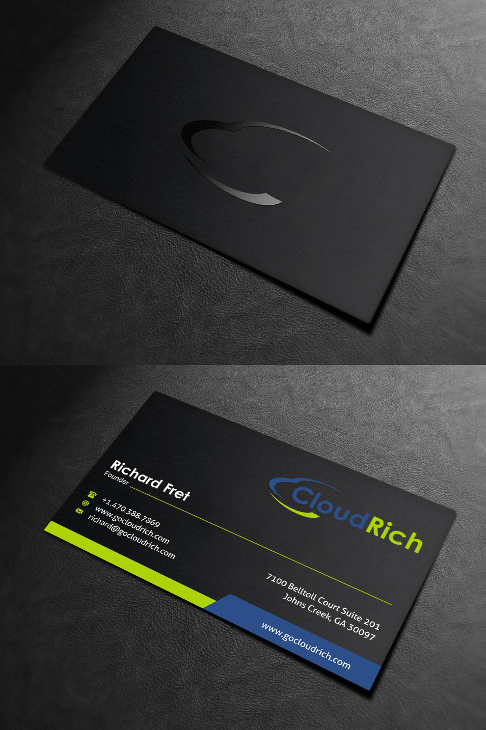 Business Card Design by INDIAN_Ashok for CloudRich | Design #13708449