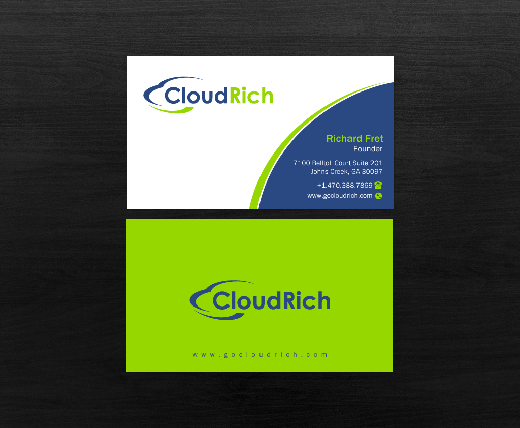 Business Card Design by Brand aid for CloudRich | Design #13710117