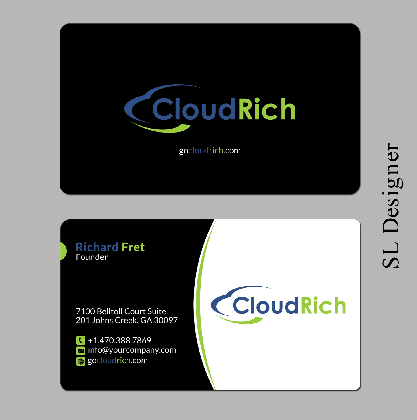 Business Card Design by SL Designer for CloudRich | Design #13692002