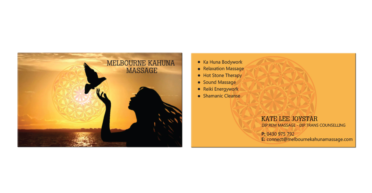 Business Card Design by MT for Melbourne Kahuna Massage | Design #2487723