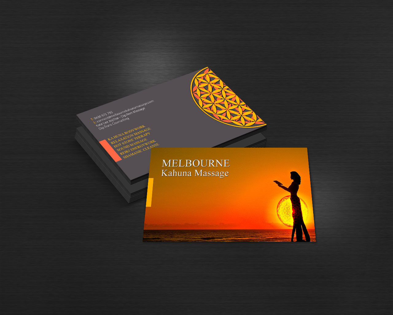Business Card Design by ThemeDesk Technology for Melbourne Kahuna Massage | Design #2504719