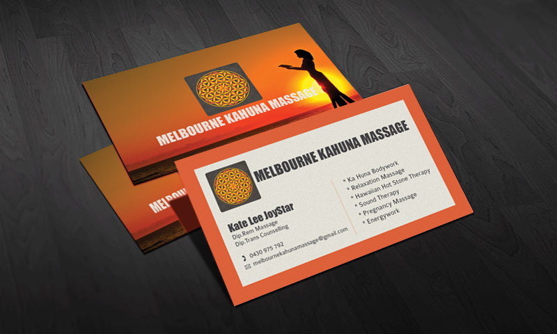 Business Card Design by RNB for Melbourne Kahuna Massage | Design #2481840