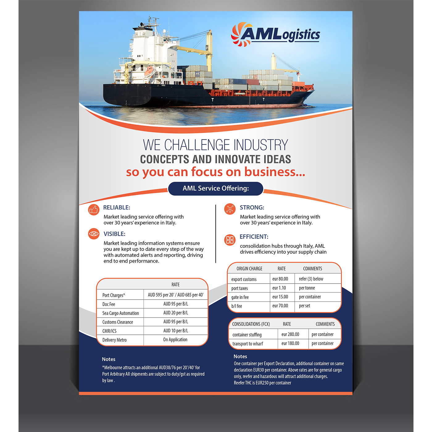 Flyer Design by creative.bugs for AM Logistics | Design #13723381