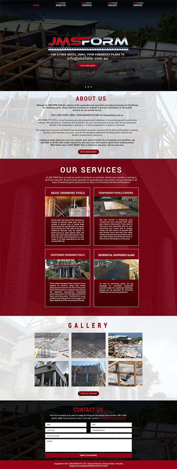 Web Design by Impressive Solutions for JMS FORM PTY LTD | Design #13914698