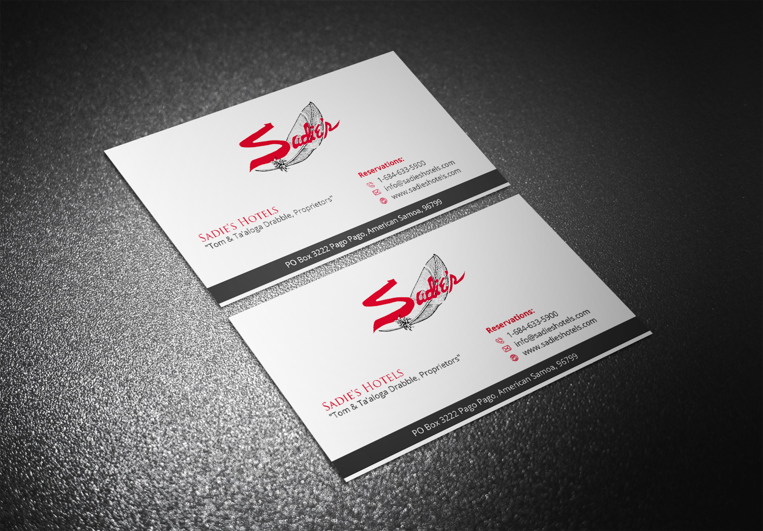 Business Card Design by Eggo May P for Sadie's Hotels | Design #13723825