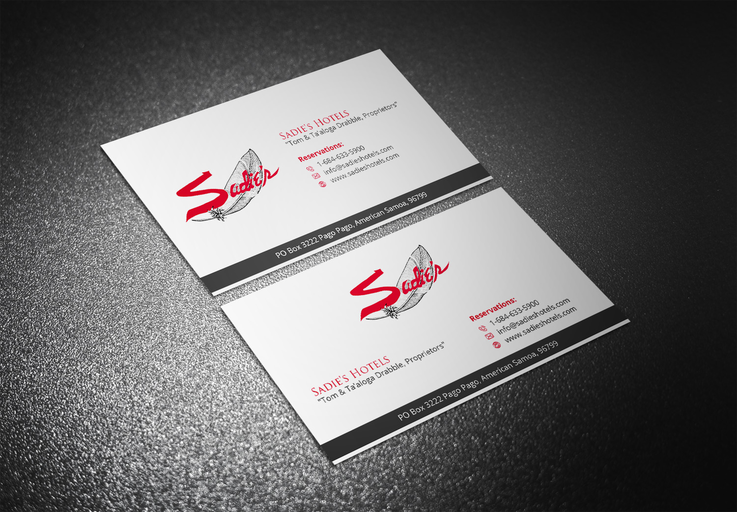 Business Card Design by Eggo May P for Sadie's Hotels | Design #13723826