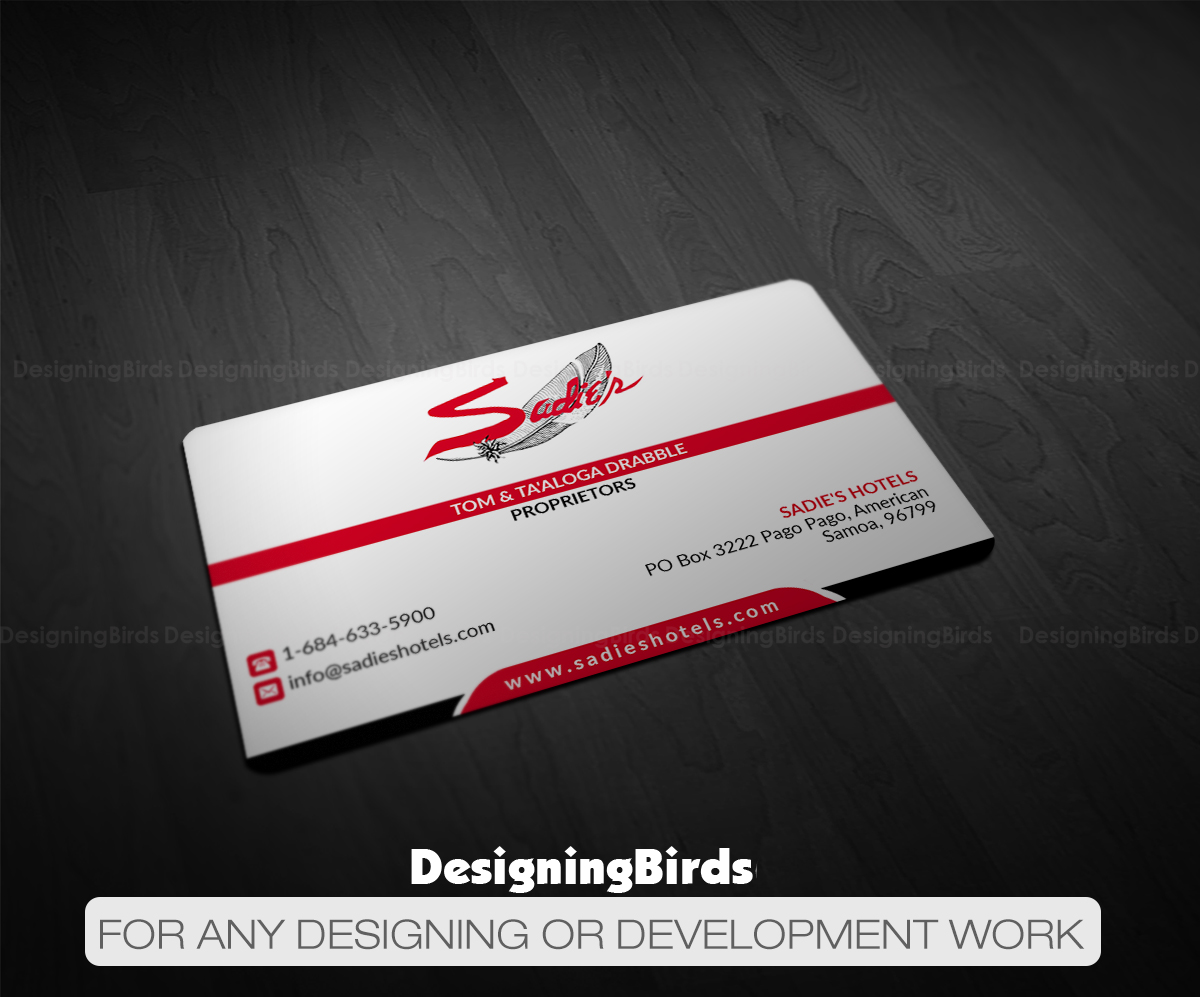Business Card Design by Designing Birds for Sadie's Hotels | Design #13720900