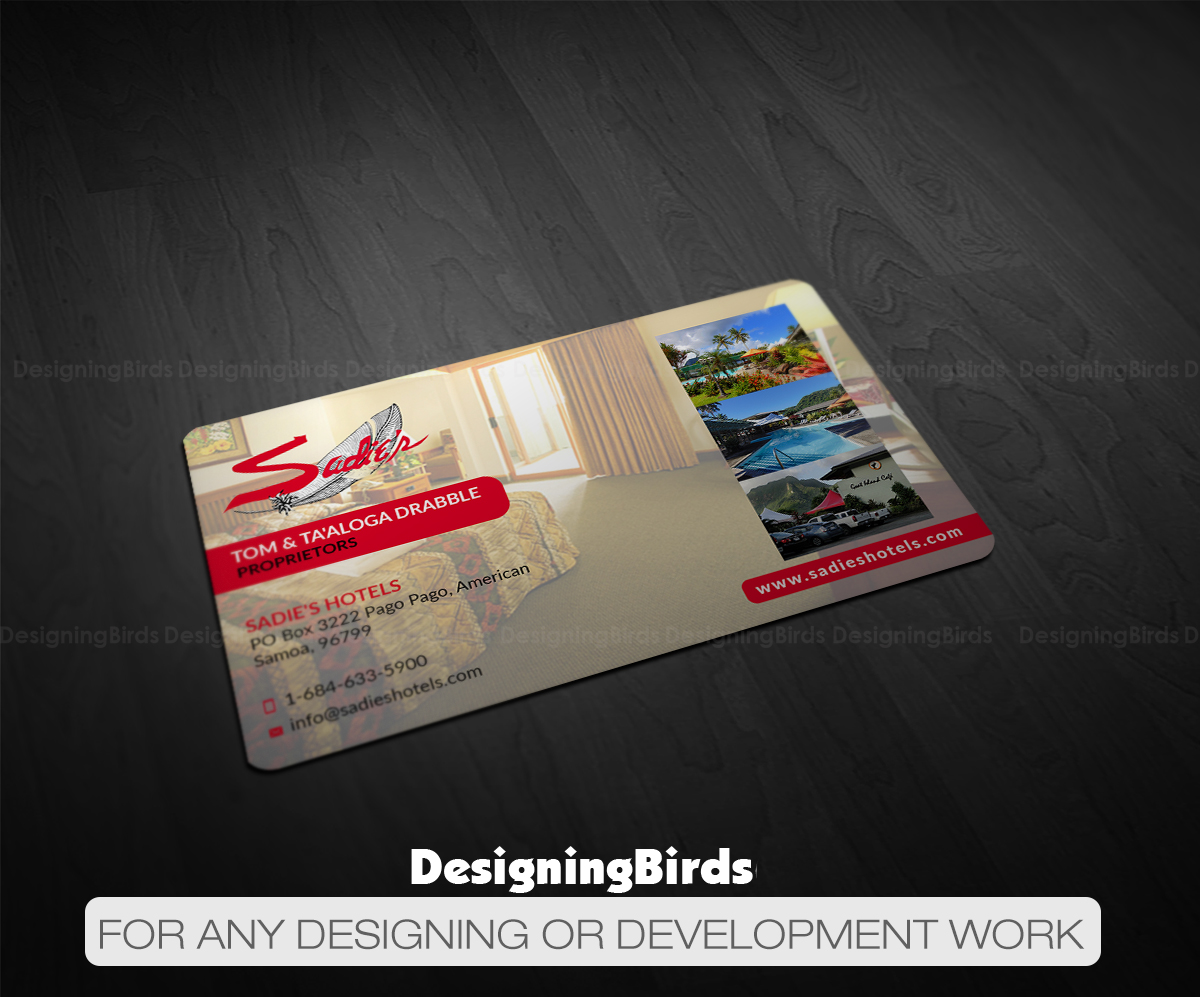 Business Card Design by Designing Birds for Sadie's Hotels | Design #13723671