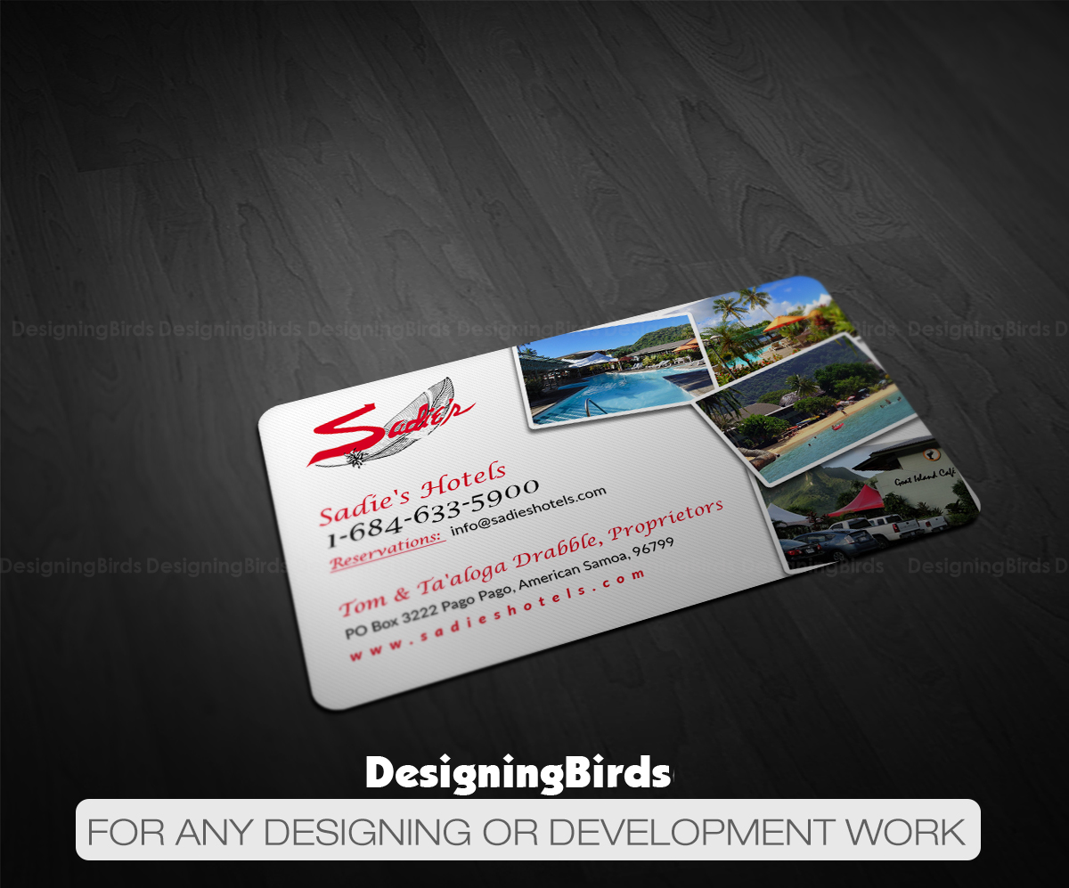 Business Card Design by Designing Birds for Sadie's Hotels | Design #13723803