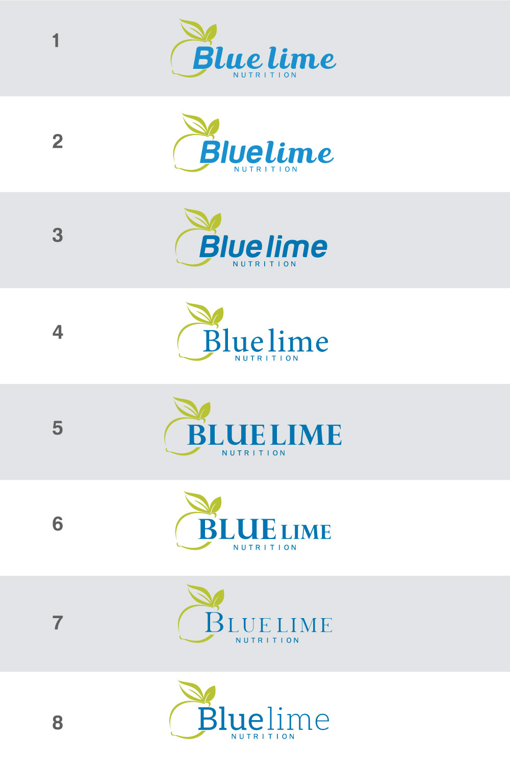 Logo-Design von WORLDGAON PVT LTD für Blue Lime Nutrition | Design #13785472