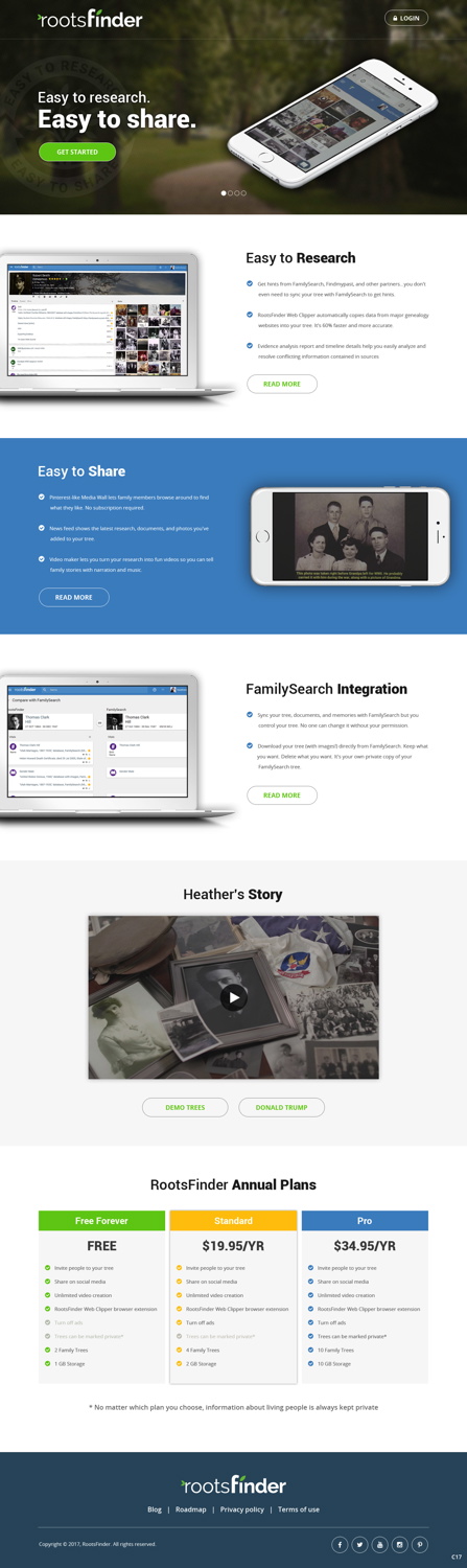 Diseño Web por pb para RootsFinder, Inc. | Diseño #13738666