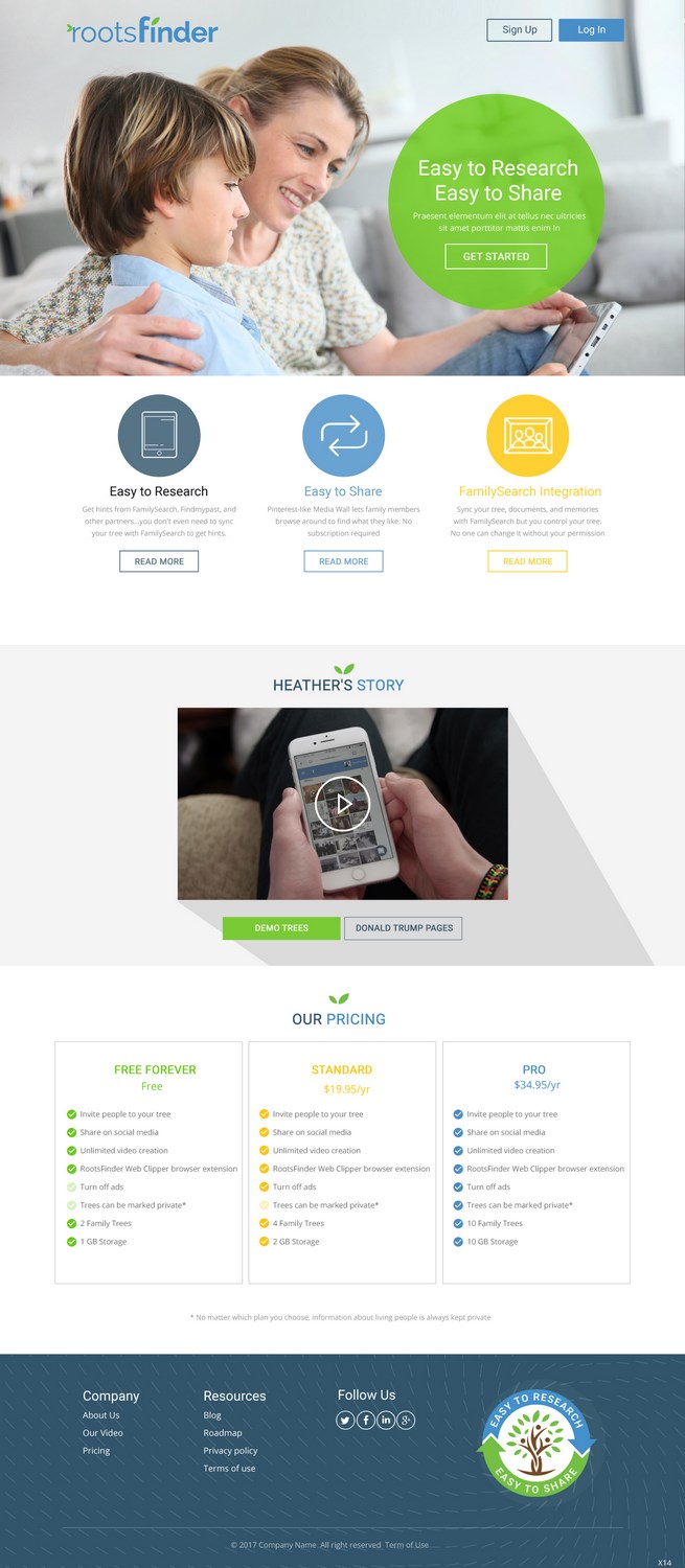 Diseño Web por pb para RootsFinder, Inc. | Diseño #13750882