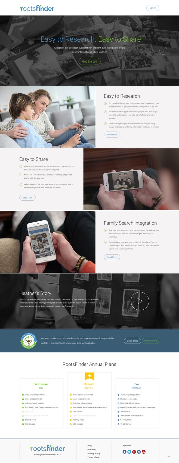 Diseño Web por pb para RootsFinder, Inc. | Diseño #13750885