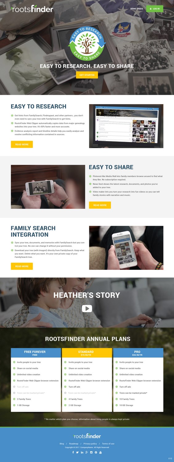 Diseño Web por pb para RootsFinder, Inc. | Diseño #13750901