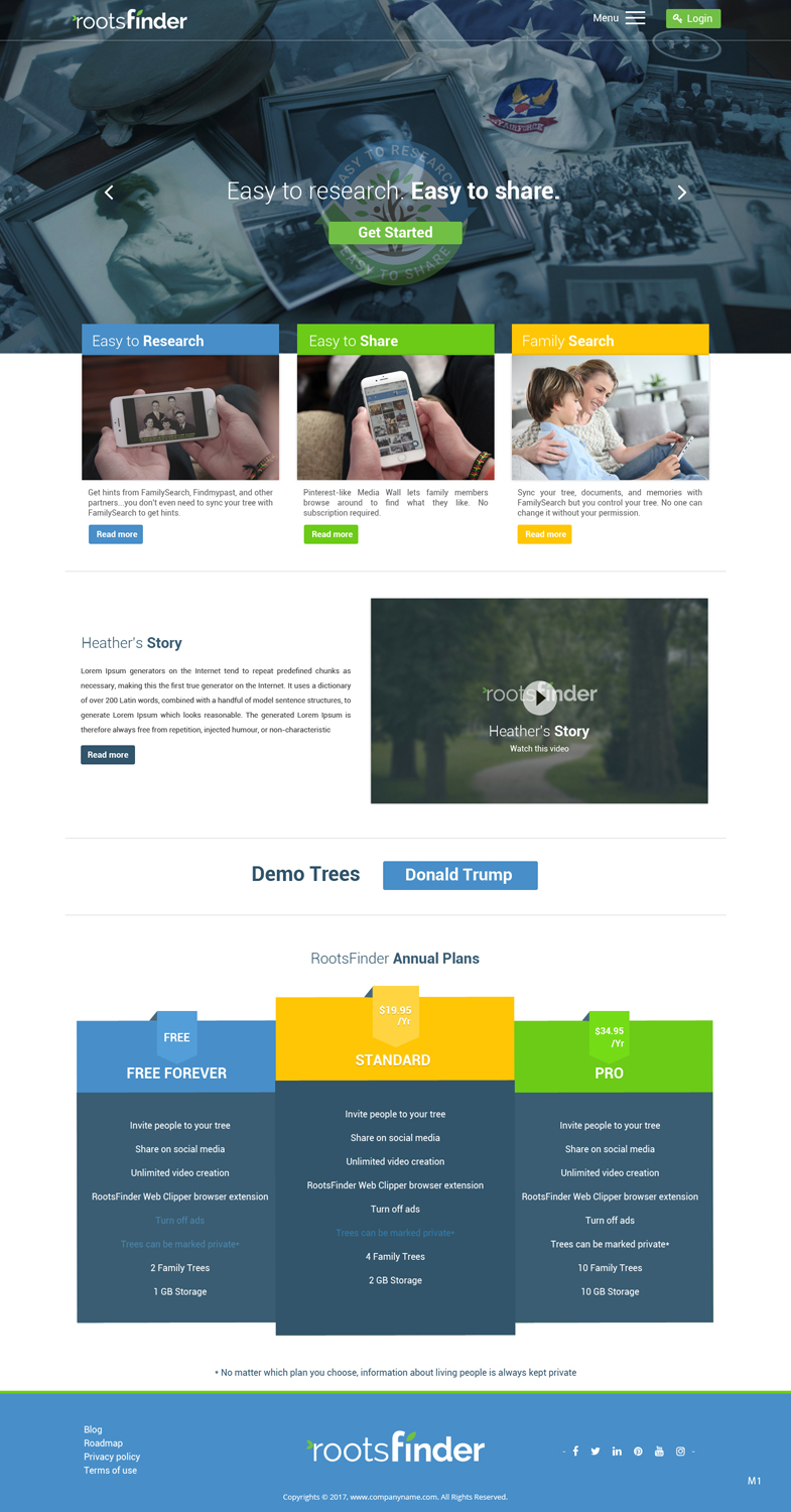 Diseño Web por pb para RootsFinder, Inc. | Diseño #13750902