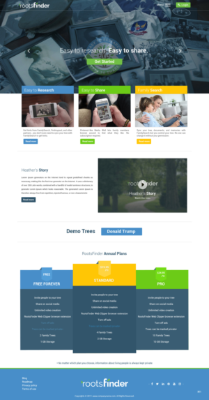 Diseño Web por pb para RootsFinder, Inc. | Diseño: #13750902