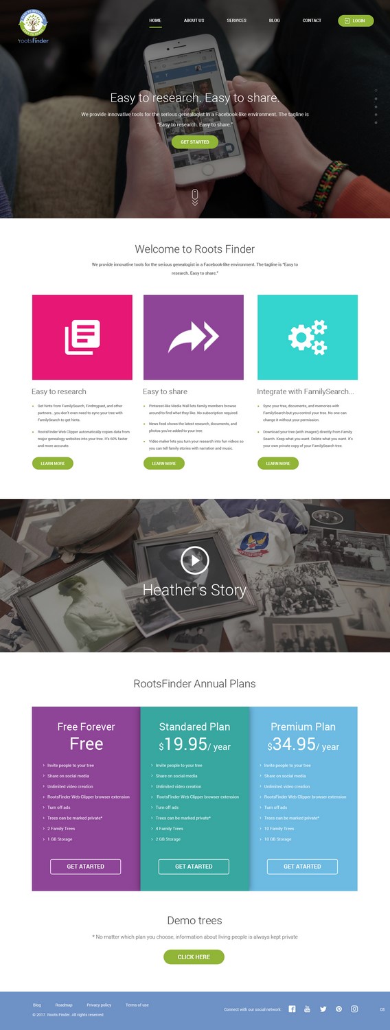 Diseño Web por pb para RootsFinder, Inc. | Diseño #13752581