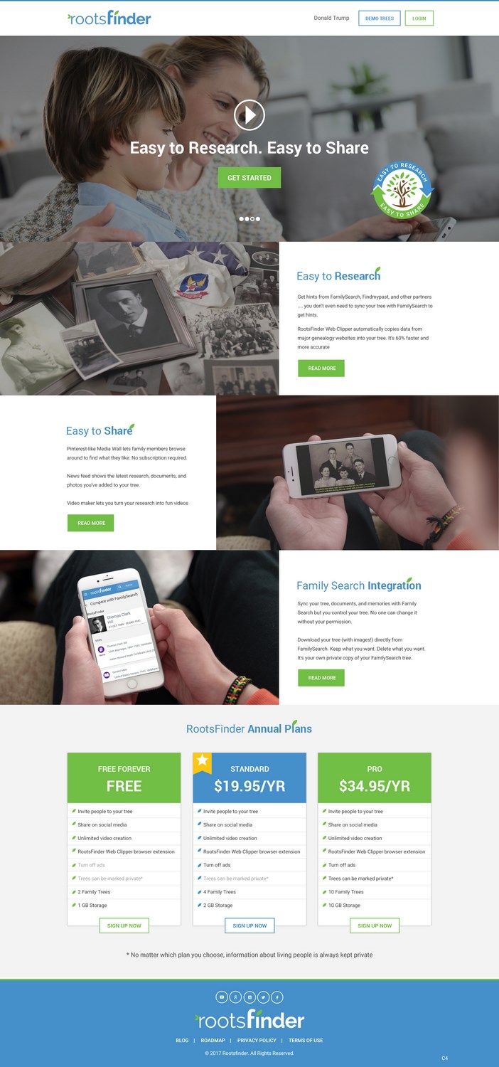 Diseño Web por pb para RootsFinder, Inc. | Diseño #13761588