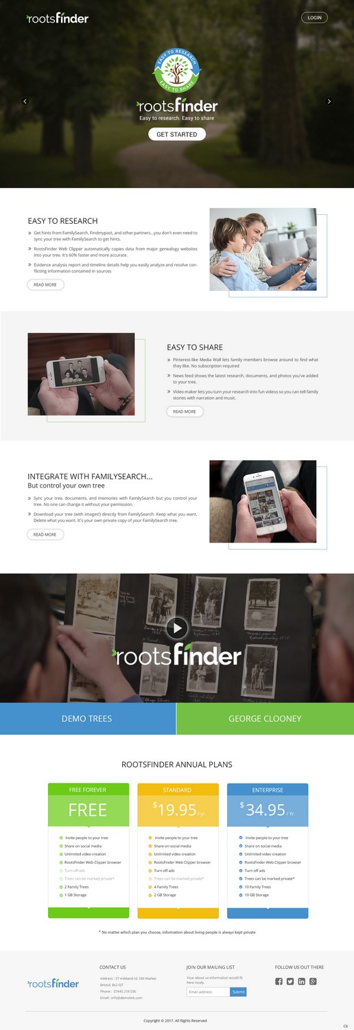 Diseño Web por pb para RootsFinder, Inc. | Diseño #13762149