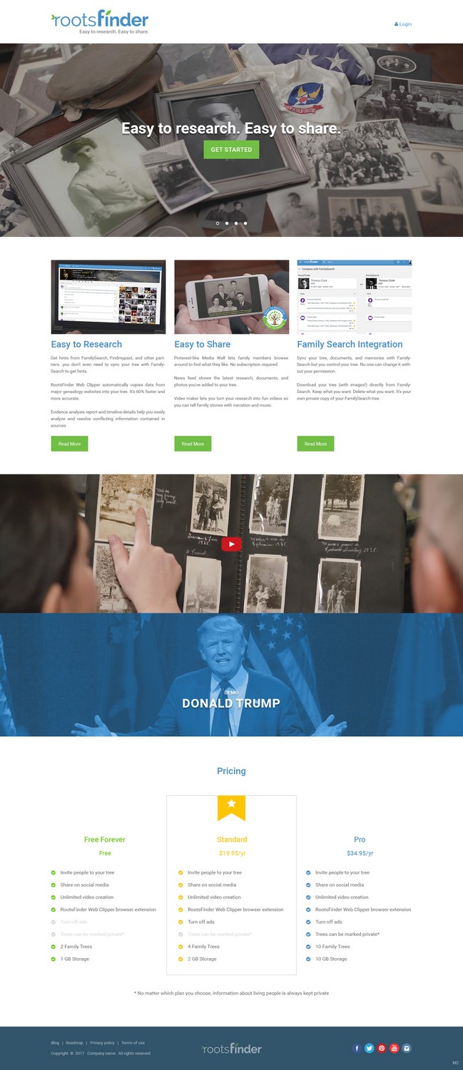 Diseño Web por pb para RootsFinder, Inc. | Diseño #13762150