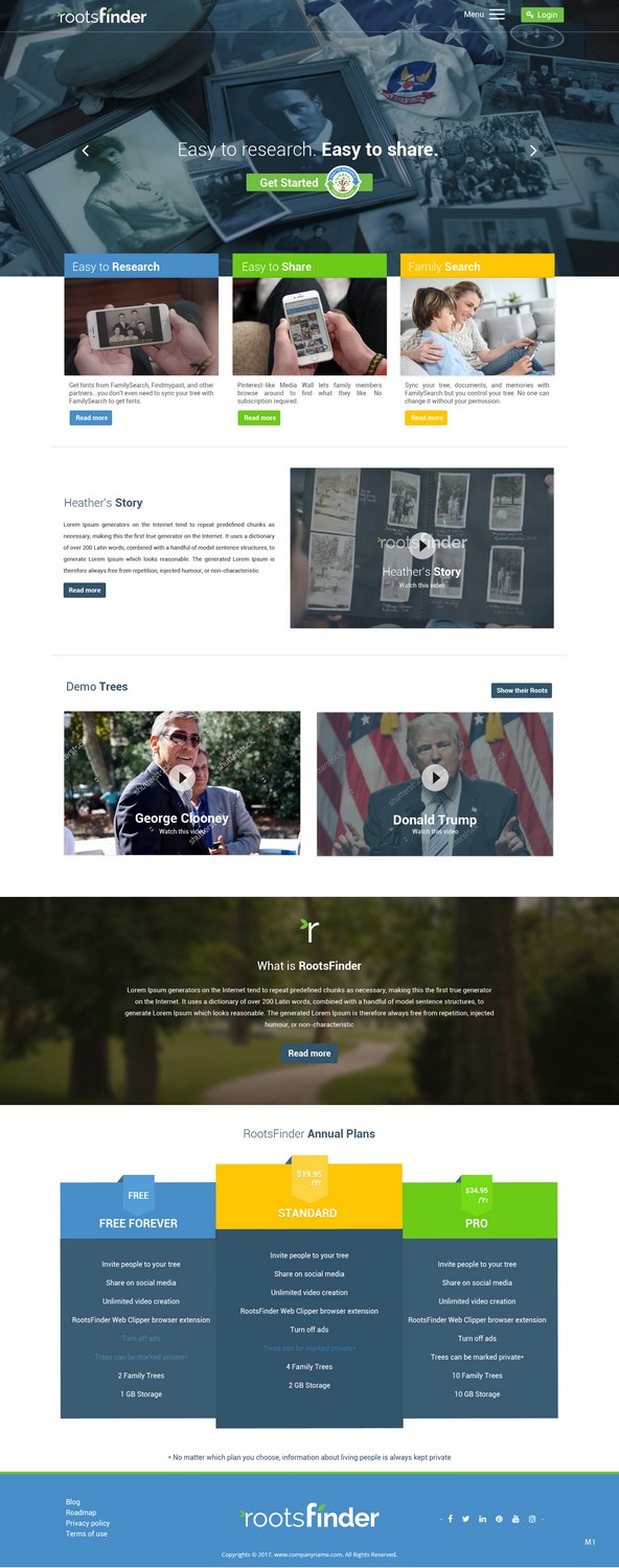 Diseño Web por pb para RootsFinder, Inc. | Diseño #13813018