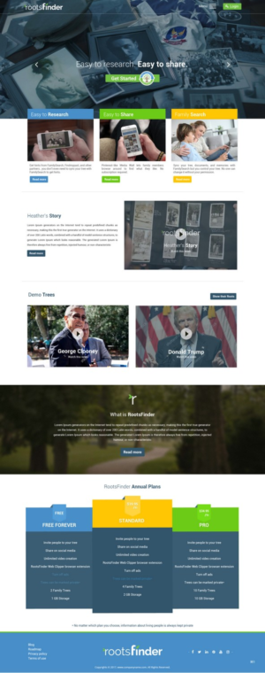 Diseño Web por pb para RootsFinder, Inc. | Diseño: #13813018
