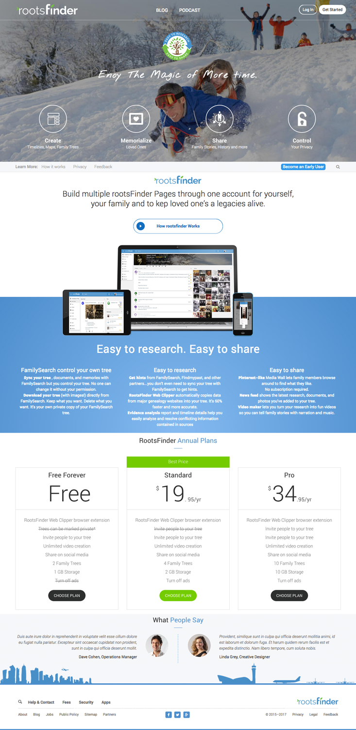 Diseño Web por cCopilot para RootsFinder, Inc. | Diseño #13752393