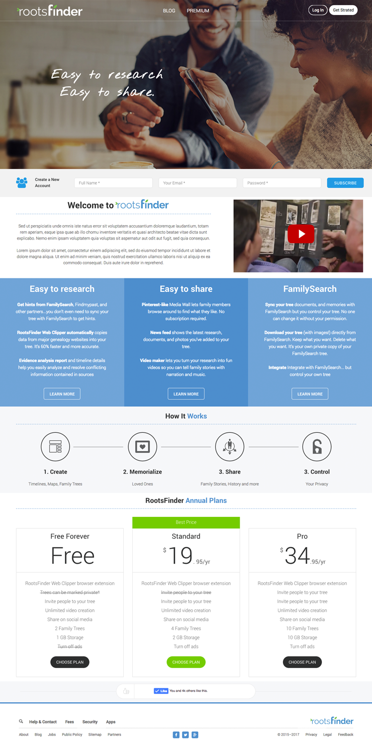 Diseño Web por cCopilot para RootsFinder, Inc. | Diseño #13752418