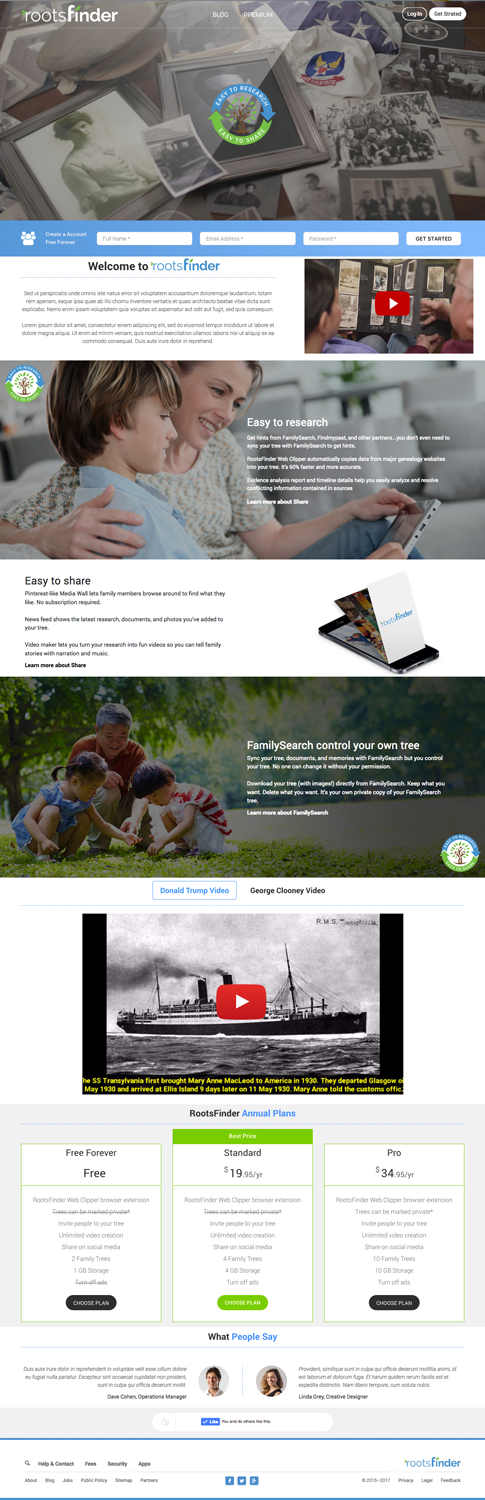 Diseño Web por cCopilot para RootsFinder, Inc. | Diseño #13787934