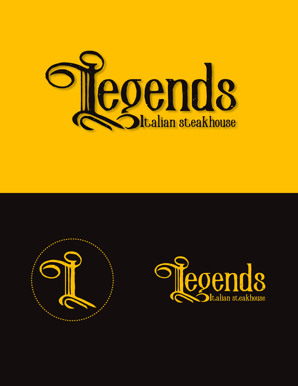 Diseño de Logo por JLAGO para Legends Italian Steakhouse | Diseño #13727493