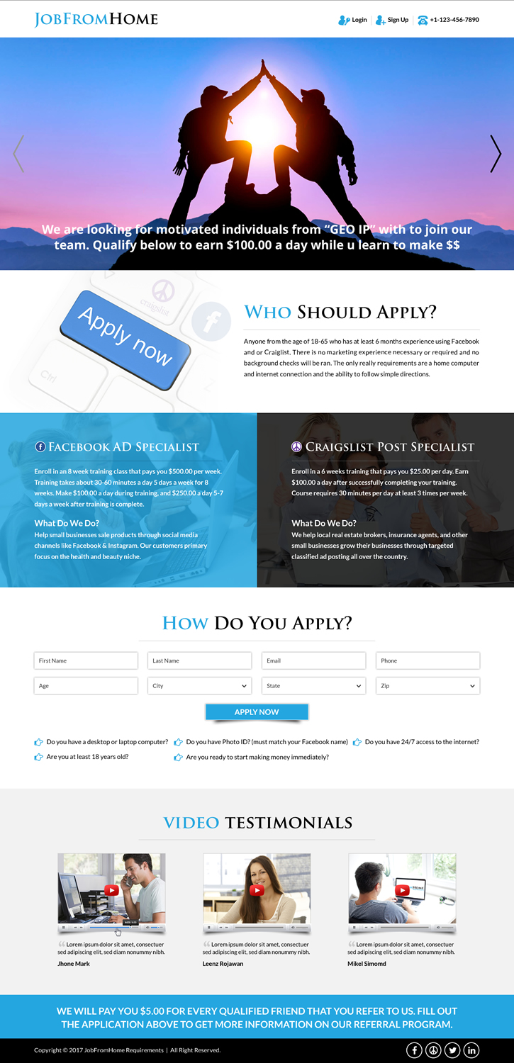 Landing Page Design by Sbss for iHustling, LLC | Design #13751871