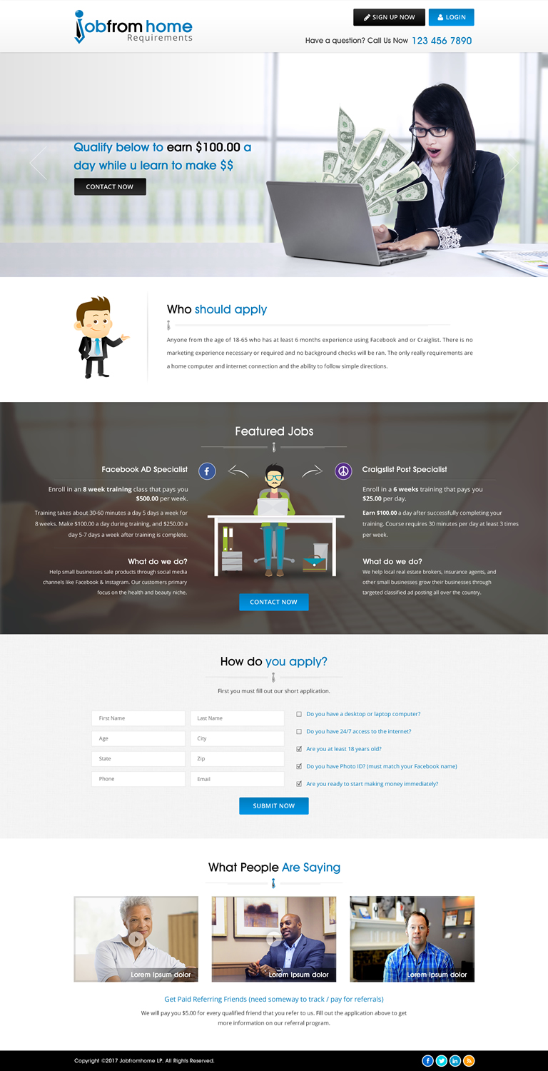 Landing Page Design by Sbss for iHustling, LLC | Design #13762877