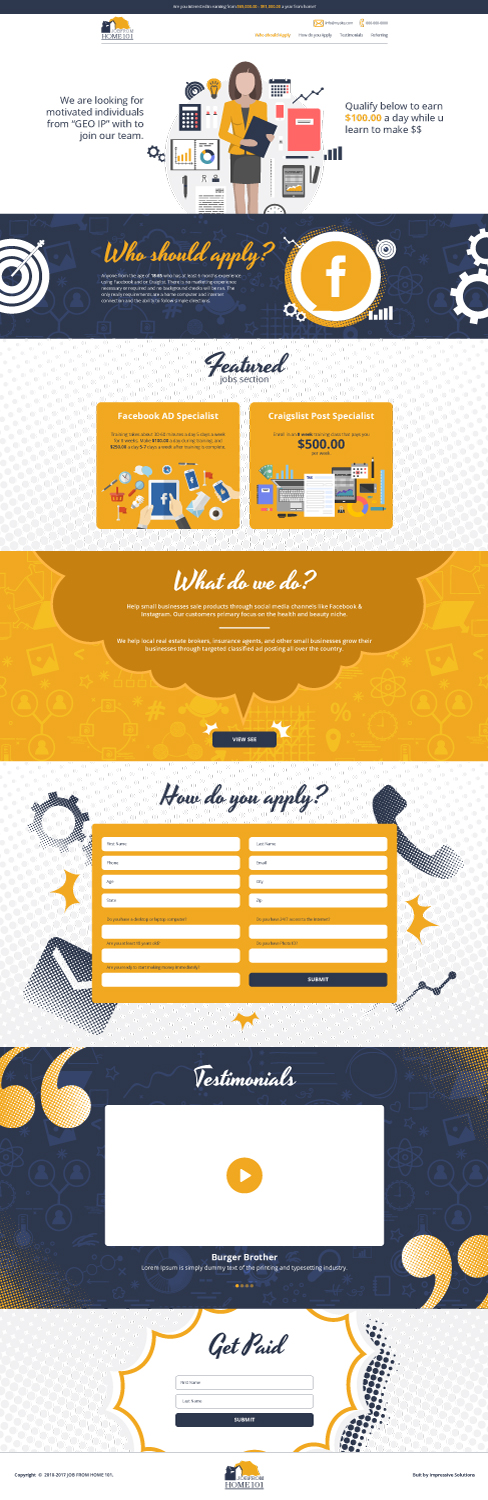 Landing Page Design by Impressive Sol for iHustling, LLC | Design #13808121