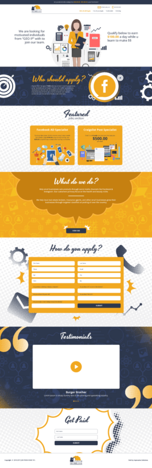 Design de Page d'Accueil par Black Stallions Impressive Solutions pour iHustling, LLC | Design #13808121