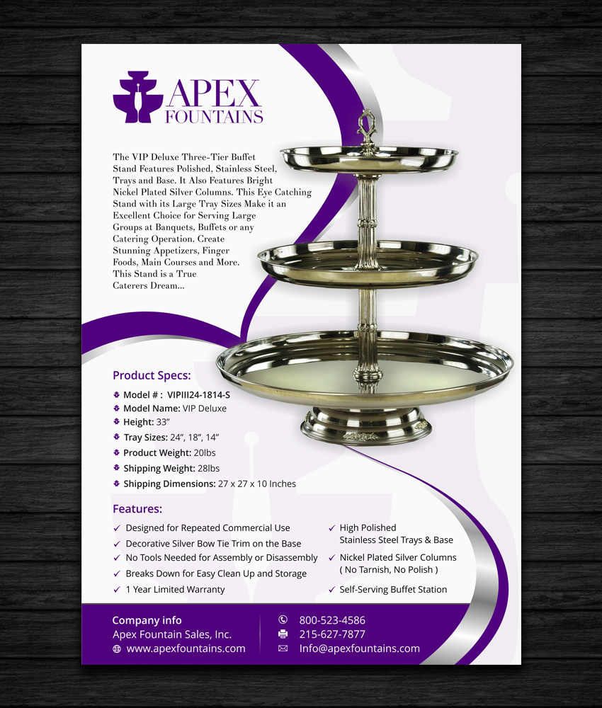 Flyer Design by ecorokerz for Apex Fountains | Design #13756795