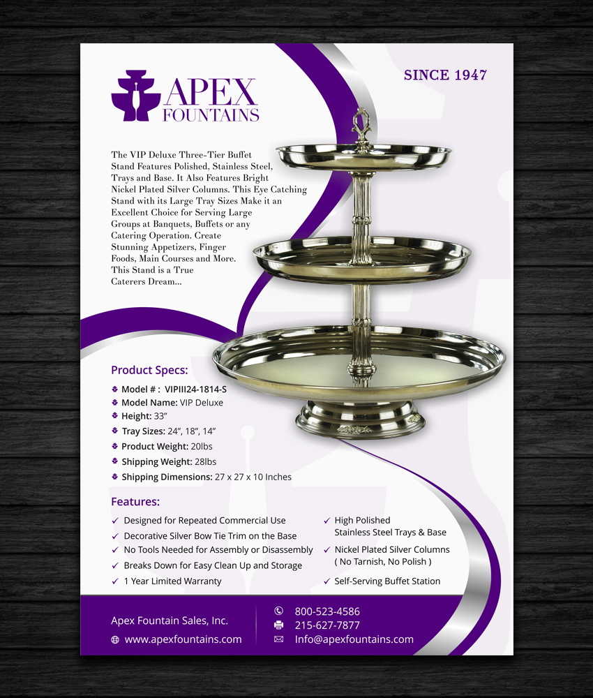 Diseño de Flyer por ecorokerz para Apex Fountains | Diseño #13775953