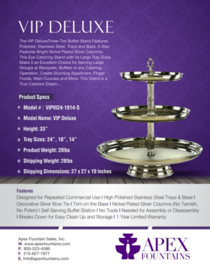 Apex Tiered Food/Dessert Trays Spec Sheet | Flyer-Design von D Creative
