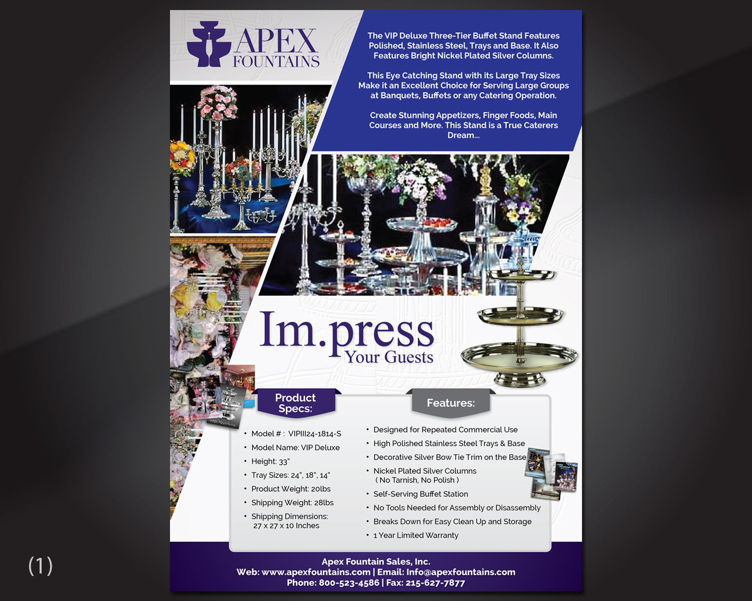 elegant professional event flyer design for apex fountains by