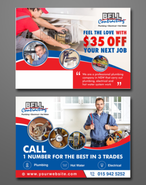 Postcard Flyer For Plumbing Company 