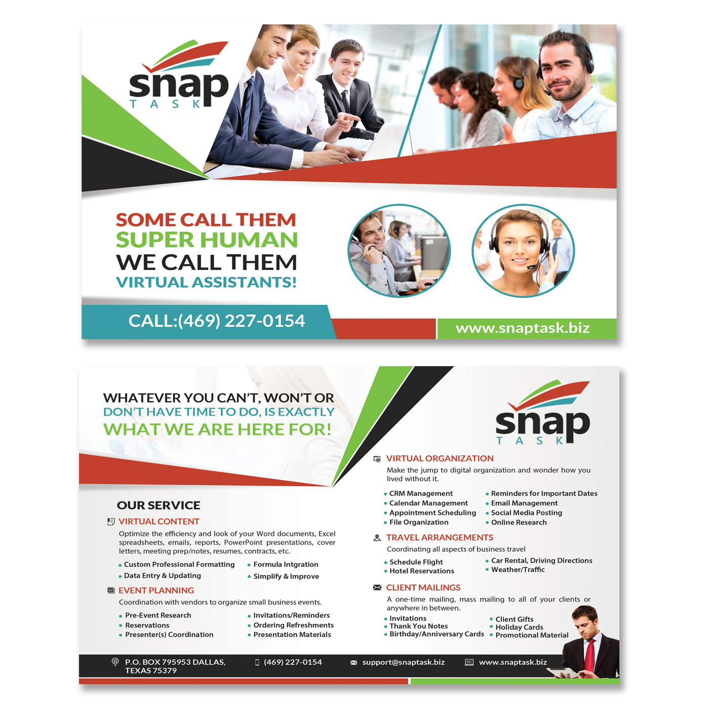 Diseño de Flyer por creative.bugs para SnapTask | Diseño #13797844
