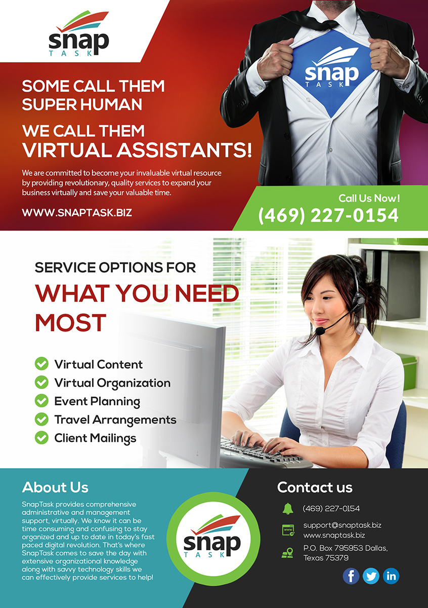 Flyer Design by VEGA-Designs for SnapTask | Design #13775618
