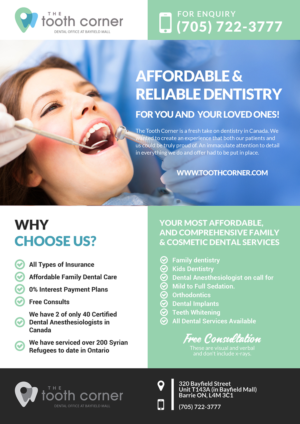 Diseño de Flyer por VEGA-Designs para The Tooth Corner  | Diseño: #13792969
