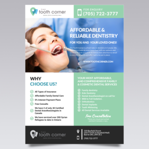 Diseño de Flyer por VEGA-Designs para The Tooth Corner  | Diseño: #13792970