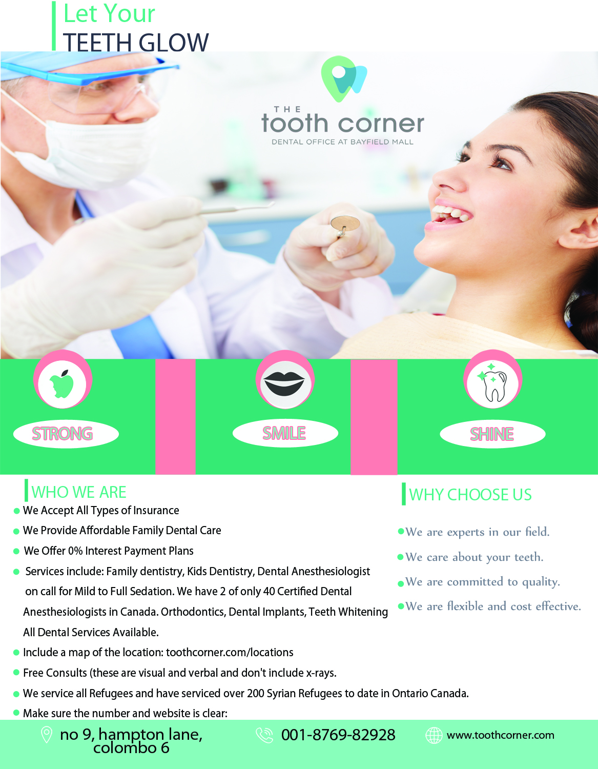 Diseño de Flyer por Kowzi para The Tooth Corner  | Diseño #13796112
