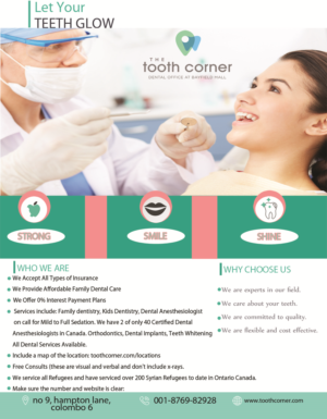 Flyer Design by Kowzi for The Tooth Corner  | Design #13796112
