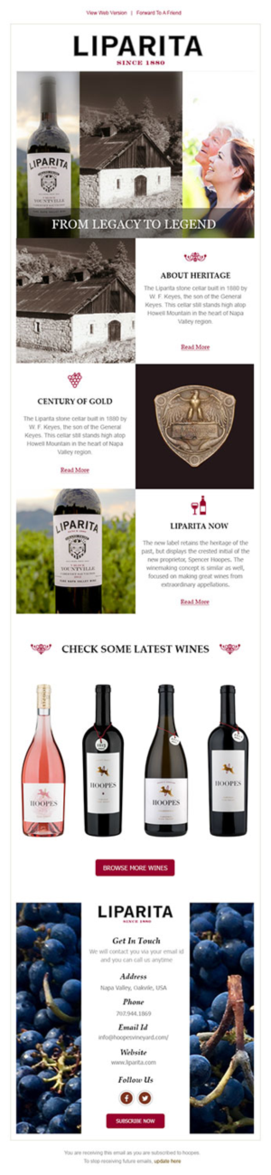 Newsletter Design by Expert Designer for Hoopes Vineyard  | Design: #14292587