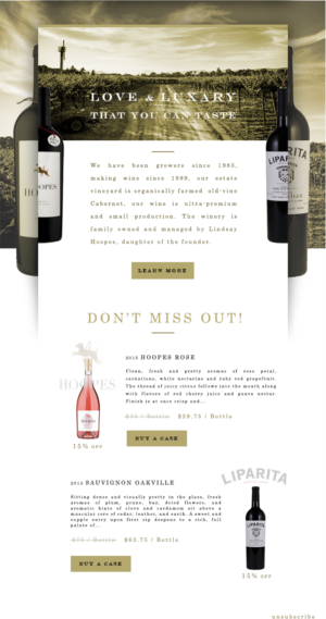 Design de Newsletter par Akhil Miller pour Hoopes Vineyard  | Design #14275478