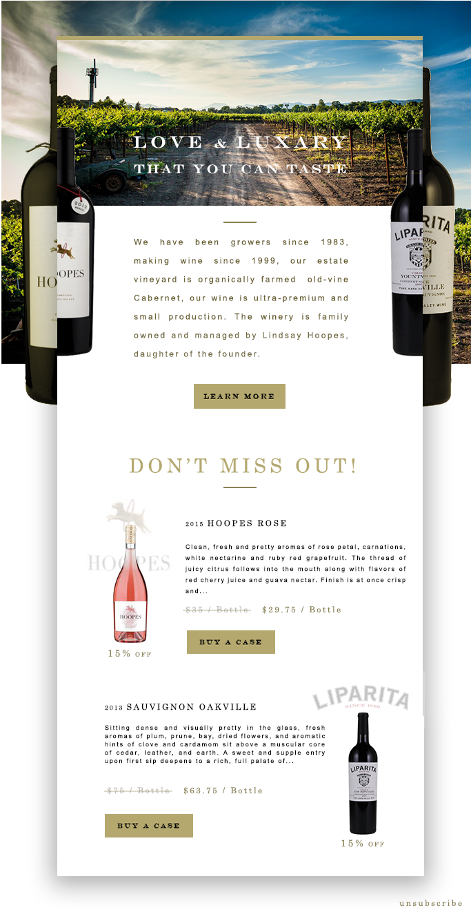 Newsletter Design by akhil D. miller for Hoopes Vineyard  | Design #14275479