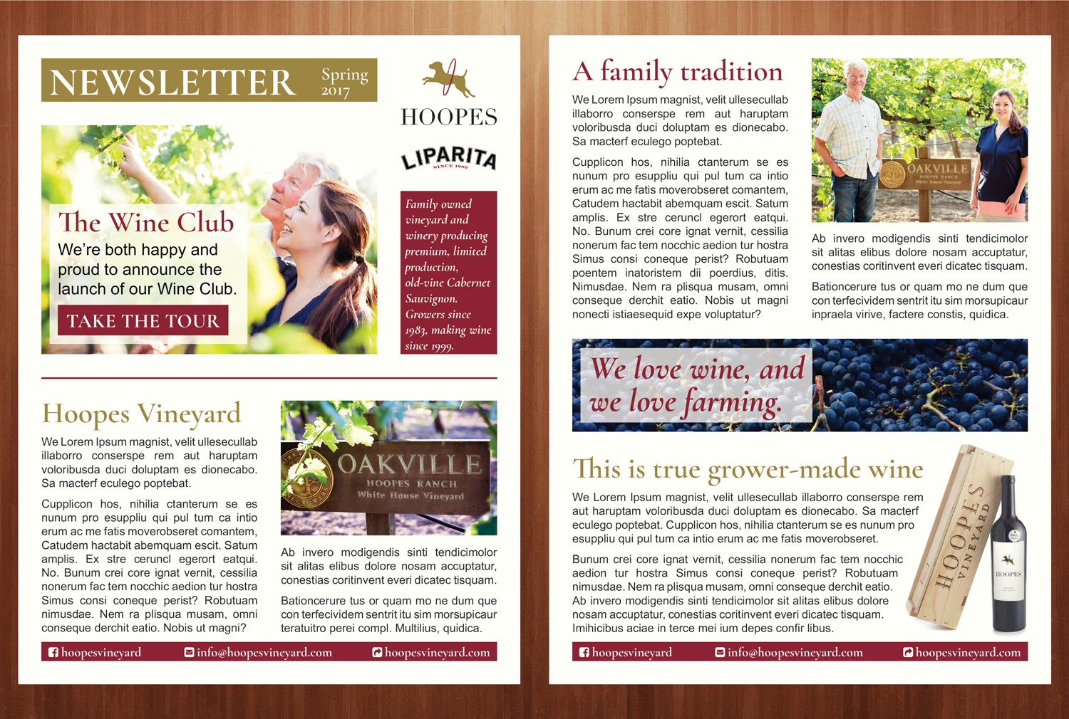 Newsletter Design by Ekanite for Hoopes Vineyard  | Design #14149005