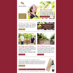 Newsletter Design by Ekanite for Hoopes Vineyard  | Design: #14161540